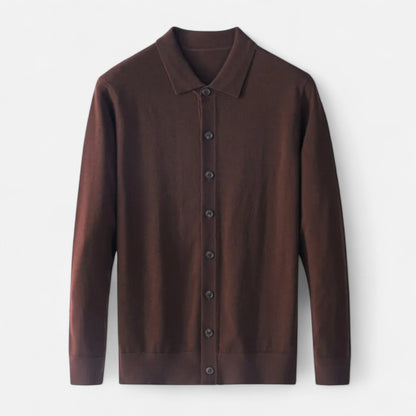 Rheomar | Men’s Fine Worsted Wool Button-Up Sweater