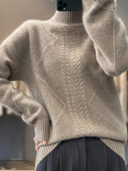 Montreux | Women’s Cashmere Cable-Knit Turtleneck Sweater