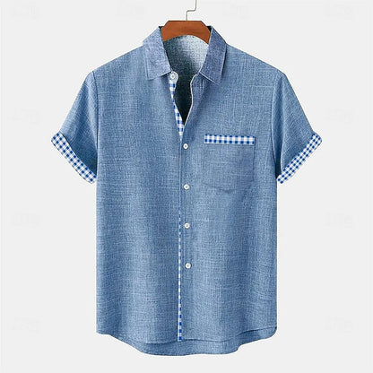 Darrion | Men’s Cotton-Linen Gingham Shirt