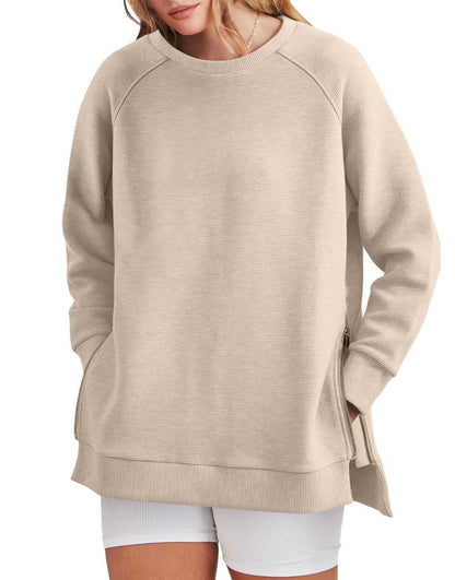 Claudia | Zippered Tunic Sweatshirt