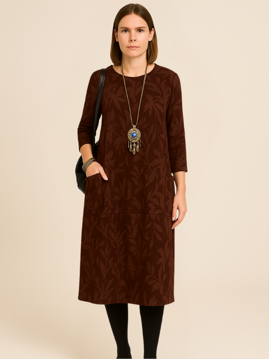 Danielle | Women’s Winter Print Dress with Pockets