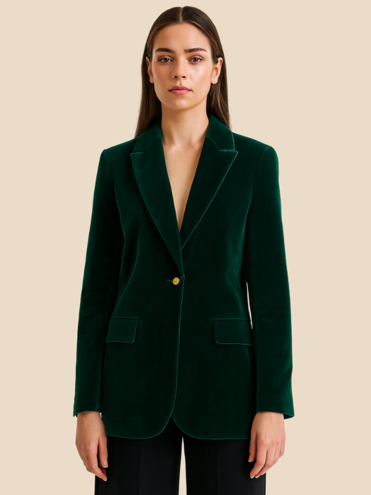 Emerald Grace | Women’s Velvet Blazer