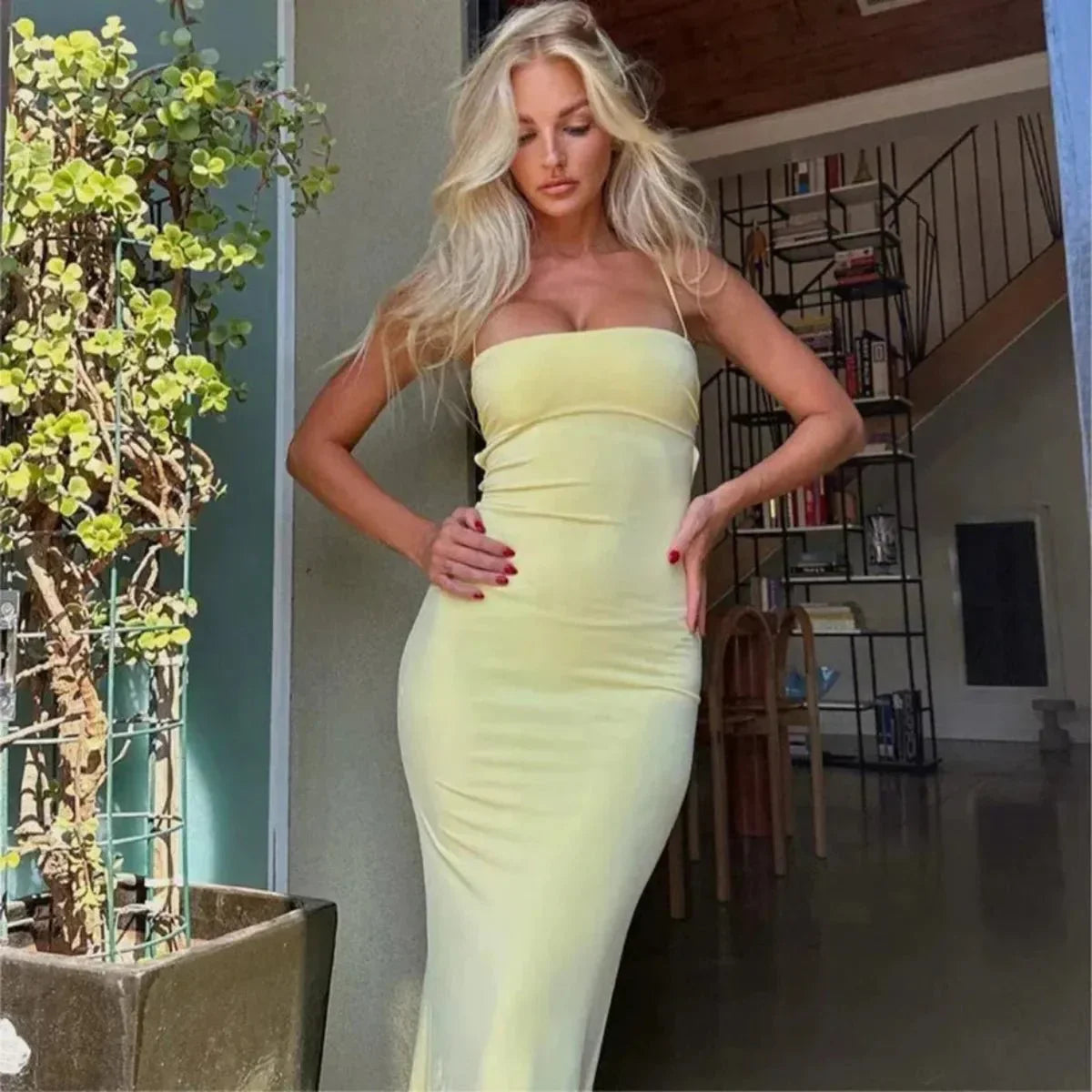 Isla | Women’s Backless Bodycon Maxi Dress