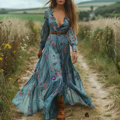 Elowen | Women’s Bohemian Floral Maxi Dress