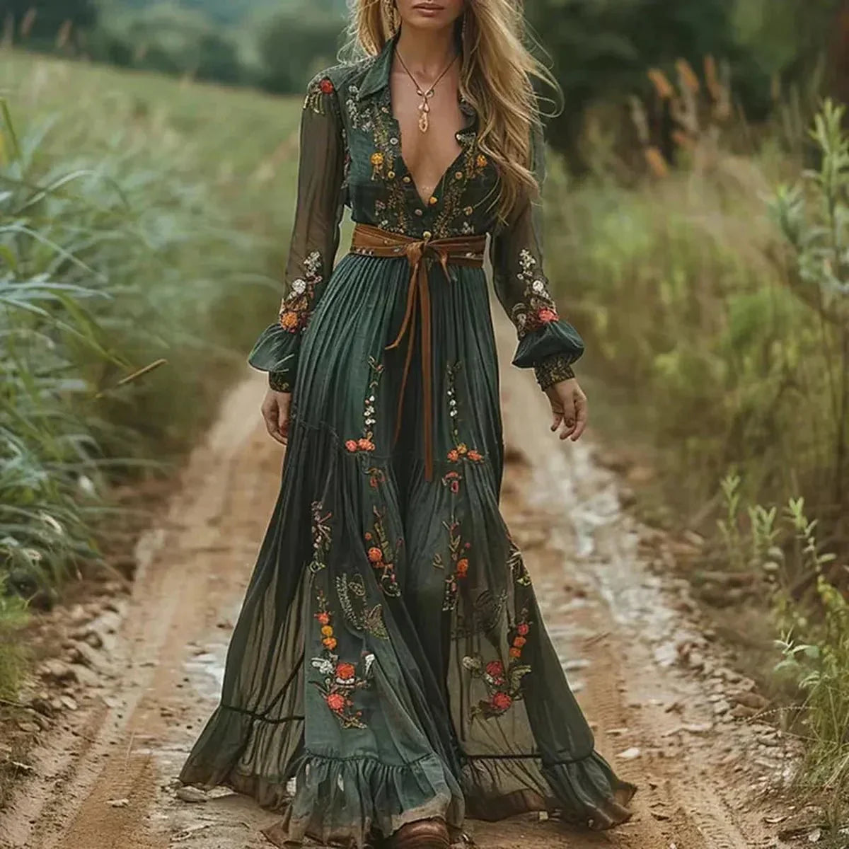 Elowen | Women’s Bohemian Floral Maxi Dress