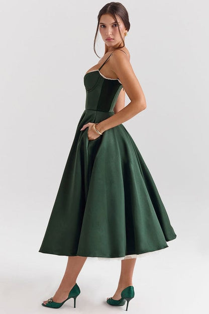 Arlena | Corset-Style Sleeveless Midi Dress