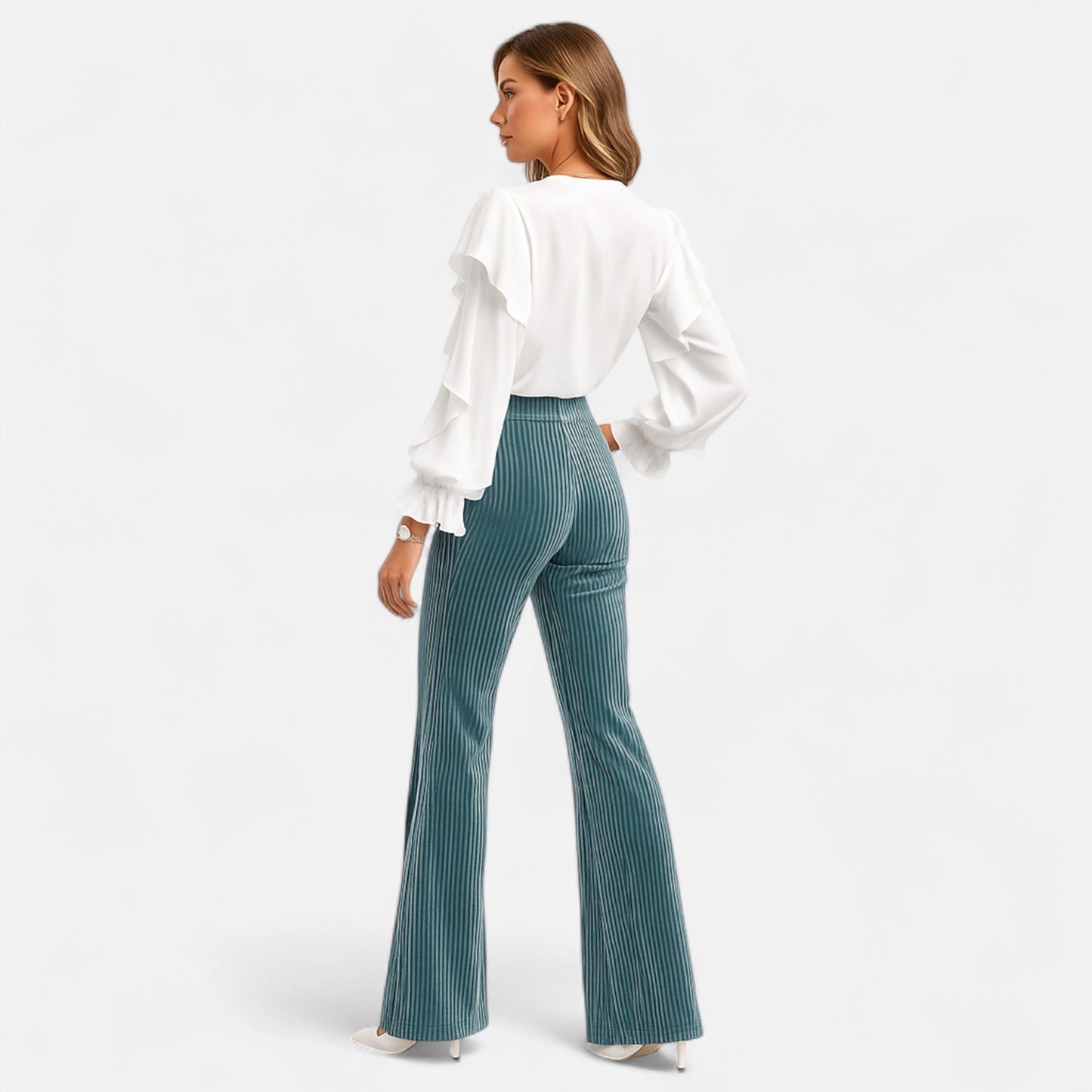 Javienne | Women’s V-Neck Ruffle Top – Elegant Flounce Style