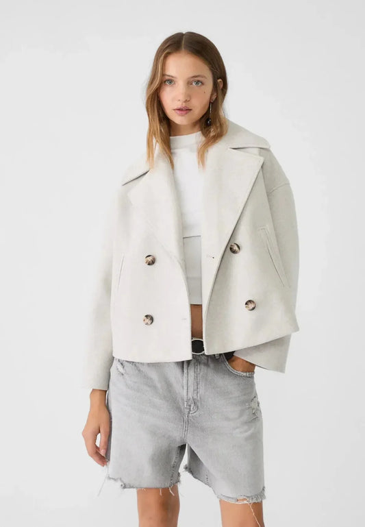 Vionne | Women’s Oversized Double-Breasted Wool-Blend Jacket