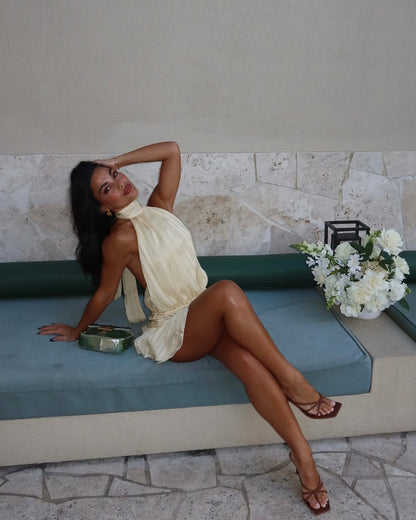 Gretchen | Women’s Halter Lace Mini Dress