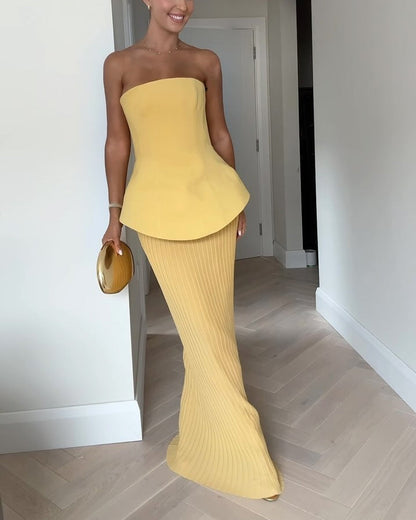 Soleil Marquise | Women’s Two-Piece Peplum and Maxi Set