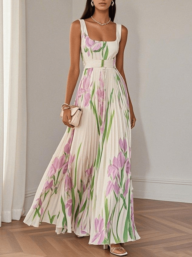Celina | Sleeveless Chiffon Maxi Dress