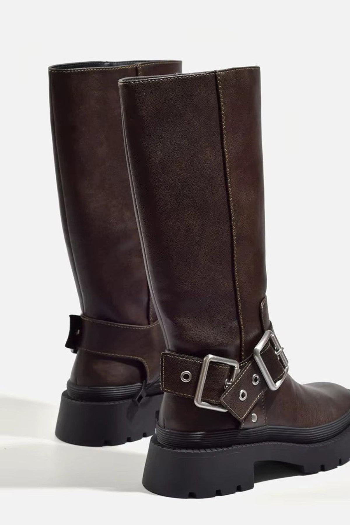 Rhea | Women’s Retro Buckled Knee-High Boots