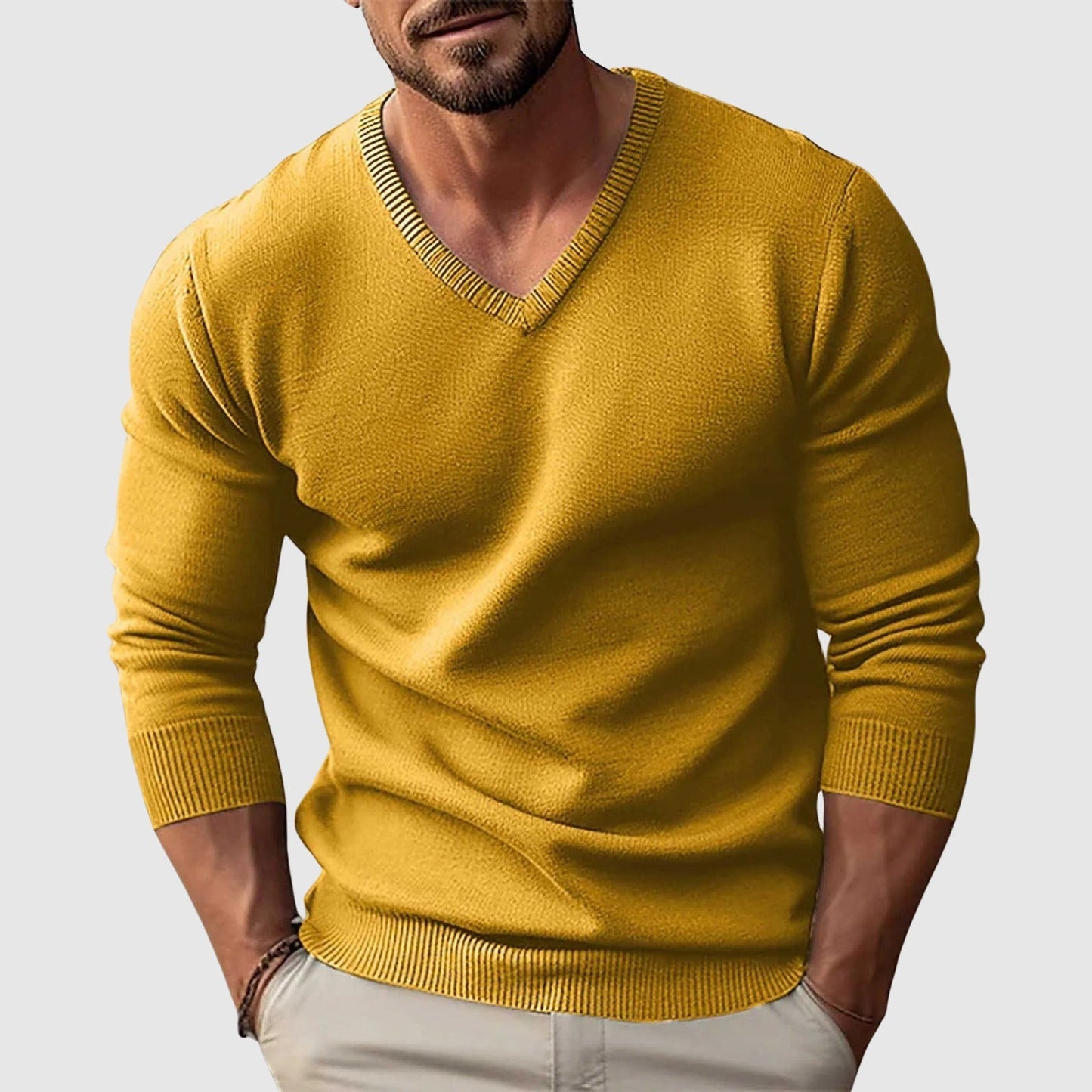 Adriel | Men’s Nordic Crest V-Neck Sweater