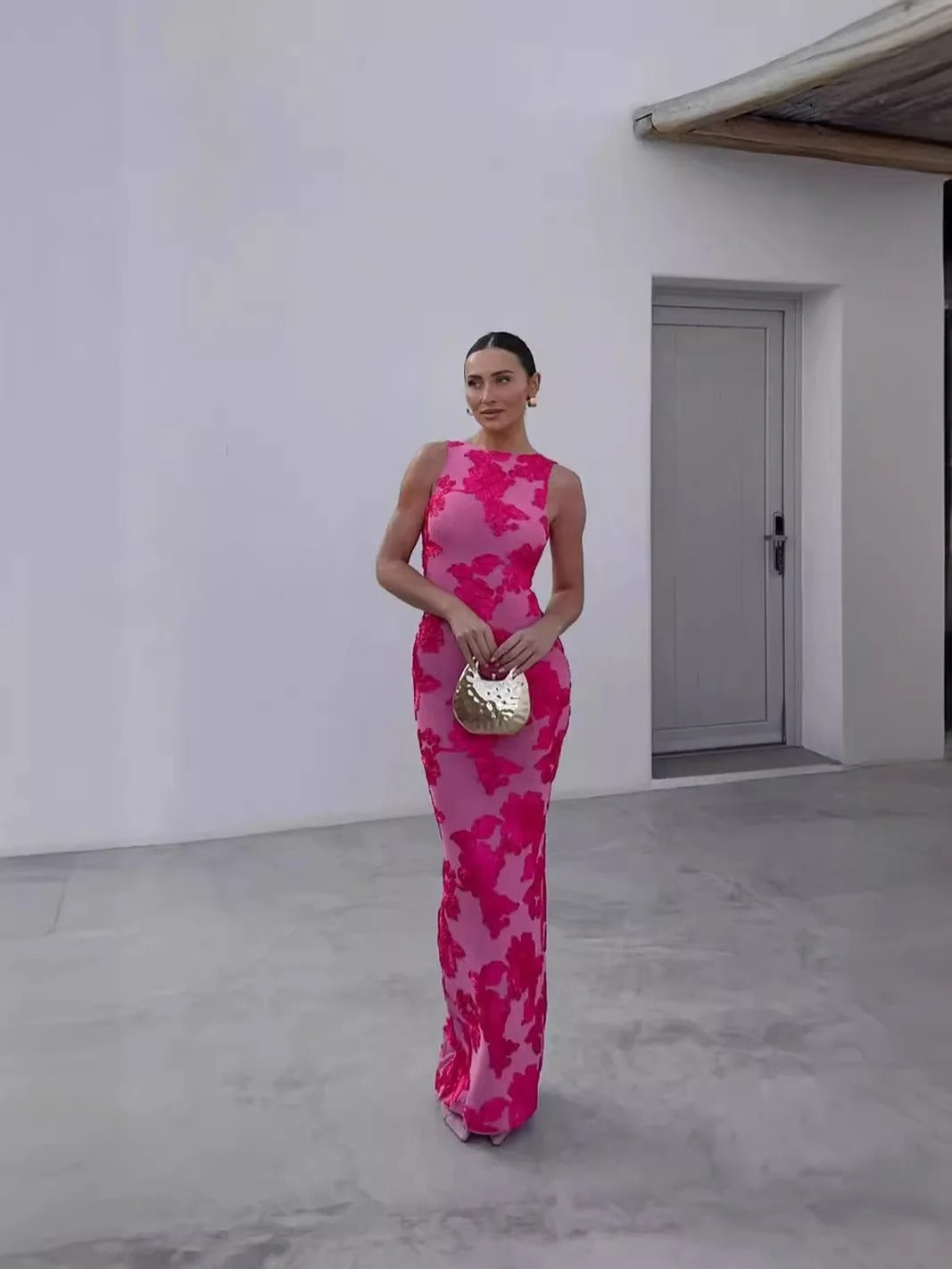 Dakota | Women’s Floral Print Fitted Maxi Dress