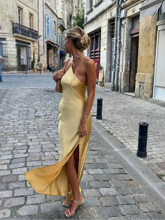 Amara | Satin Backless Maxi Dress