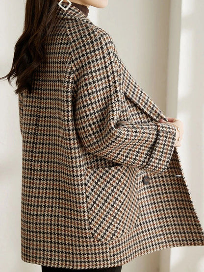 Ingrid | Vintage Houndstooth Wool Blend Blazer