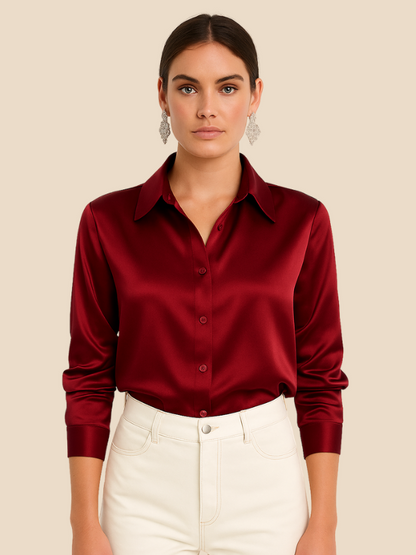 Serena | Women’s Silky Button-Up Blouse