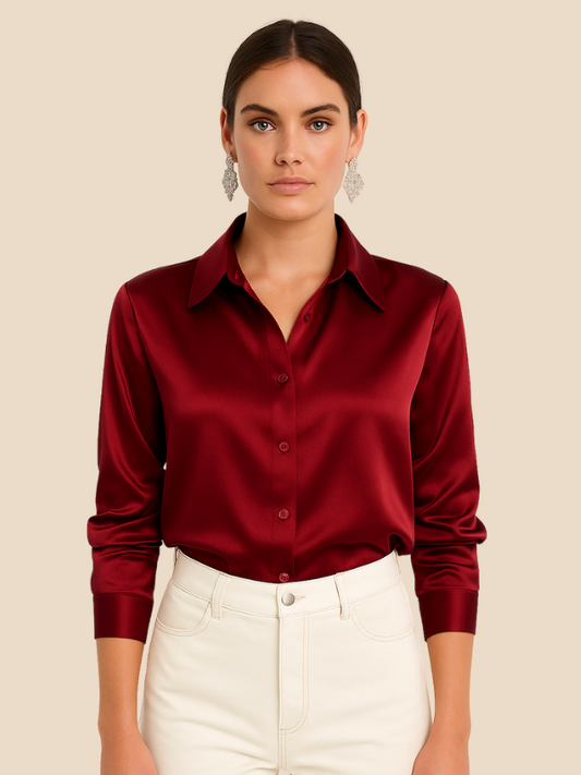 Serena | Women’s Silky Button-Up Blouse