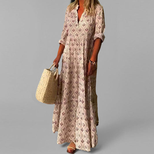 Saphira | Women’s Vintage Print Maxi Dress