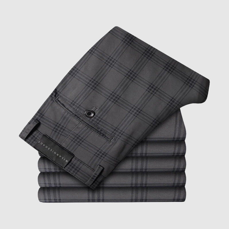 August | Men’s Plaid Straight-Leg Pants