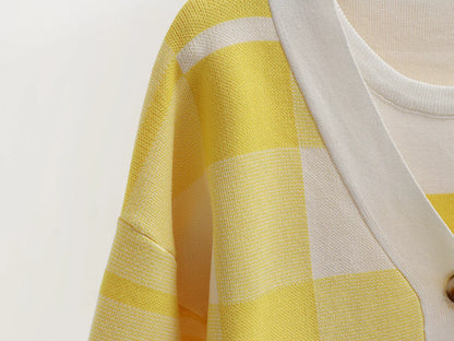 Zyrell | Women’s 3-Piece Plaid Knit Set