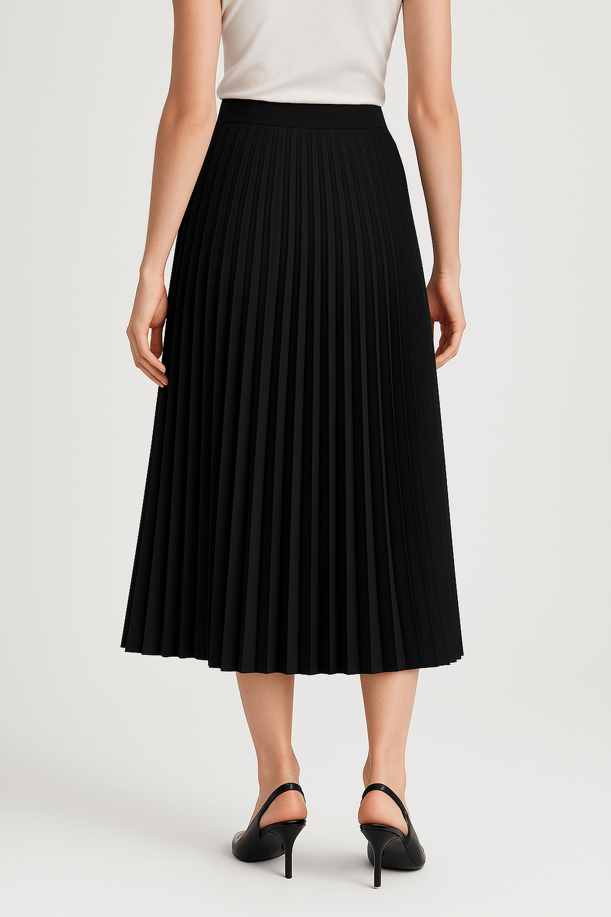 Helena | Women’s Pleated Satin Midi Skirt