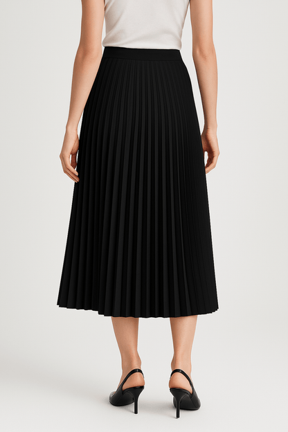 Helena | Women’s Pleated Satin Midi Skirt