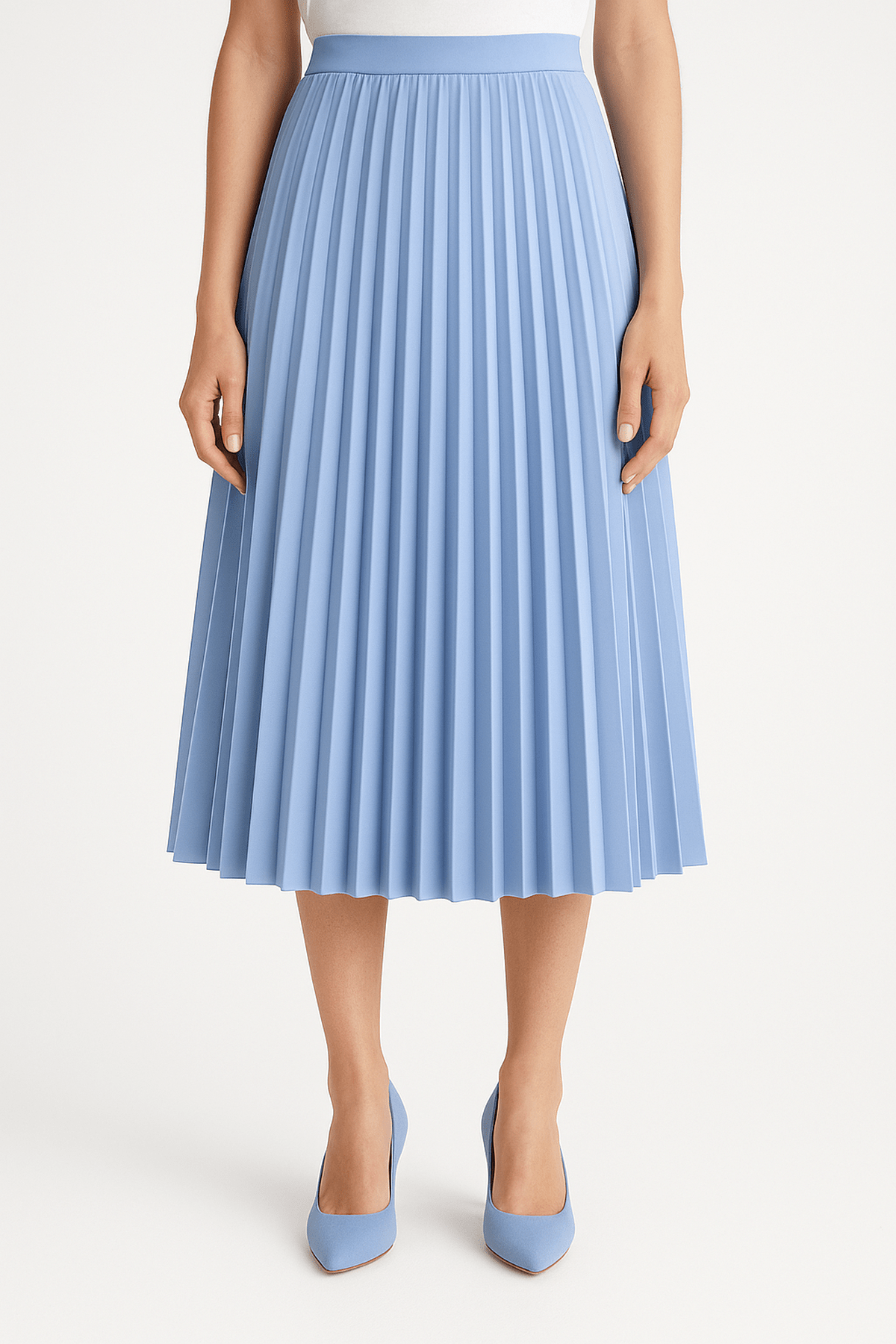 Helena | Women’s Pleated Satin Midi Skirt
