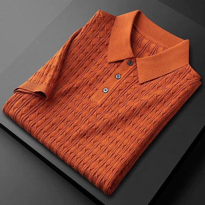 Jonathan | Men’s Elegance Diamond-Knit Polo Shirt