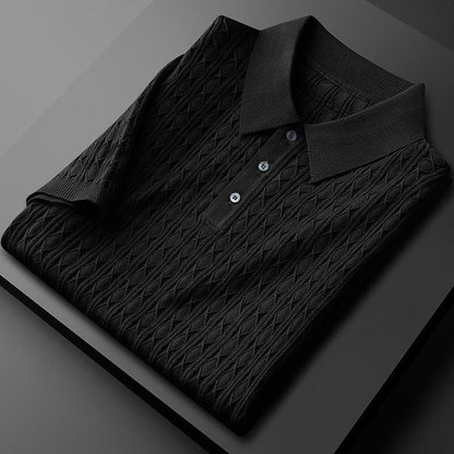 Jonathan | Men’s Elegance Diamond-Knit Polo Shirt