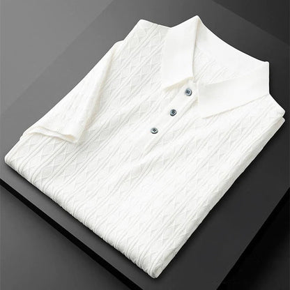 Jonathan | Men’s Elegance Diamond-Knit Polo Shirt