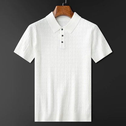 Jonathan | Men’s Elegance Diamond-Knit Polo Shirt
