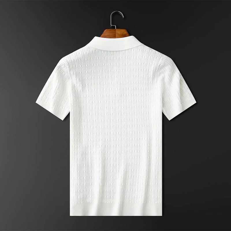 Jonathan | Men’s Elegance Diamond-Knit Polo Shirt