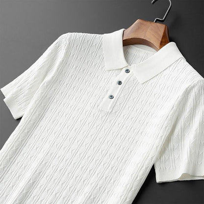 Jonathan | Men’s Elegance Diamond-Knit Polo Shirt