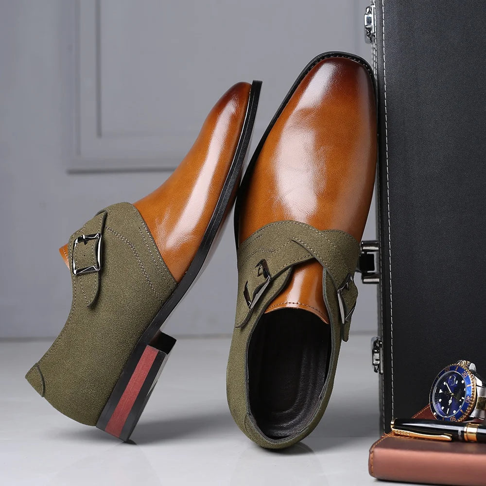 Malvren | Men’s Dual-Tone Suede & Vegan Leather Loafers