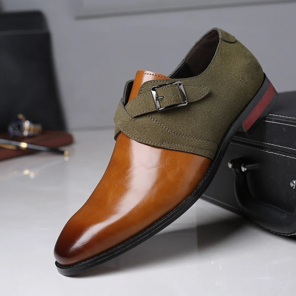 Malvren | Men’s Dual-Tone Suede & Vegan Leather Loafers