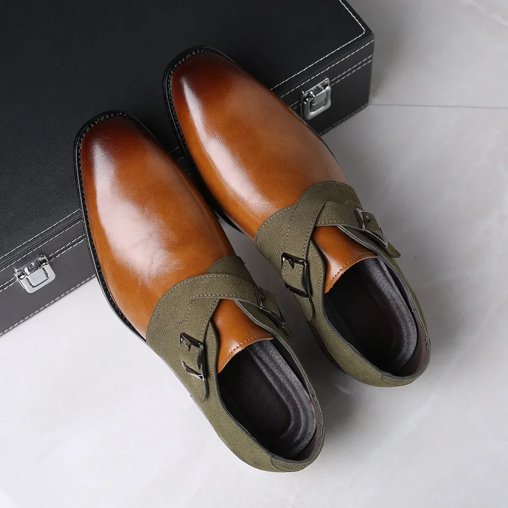 Malvren | Men’s Dual-Tone Suede & Vegan Leather Loafers