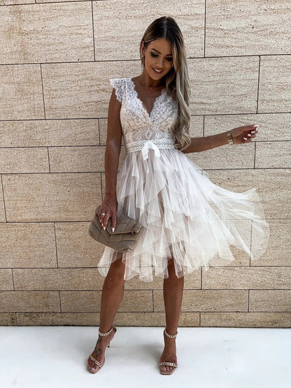 Stephanie | Ruffle Cocktail Mini Dress