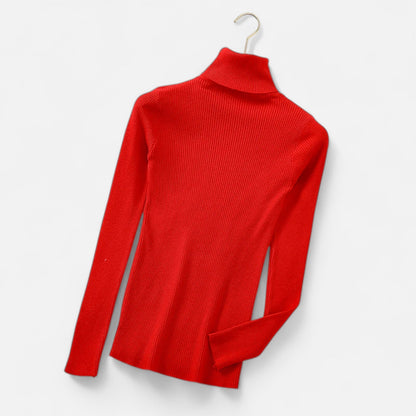 Jovetta | Women’s Ribbed Fold-Over Turtleneck Sweater
