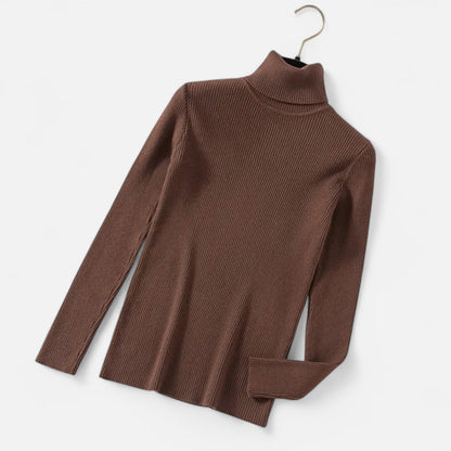 Jovetta | Women’s Ribbed Fold-Over Turtleneck Sweater