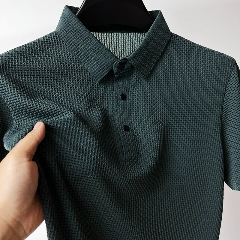 Elian | Men’s Textured Short Sleeve Polo Shirt