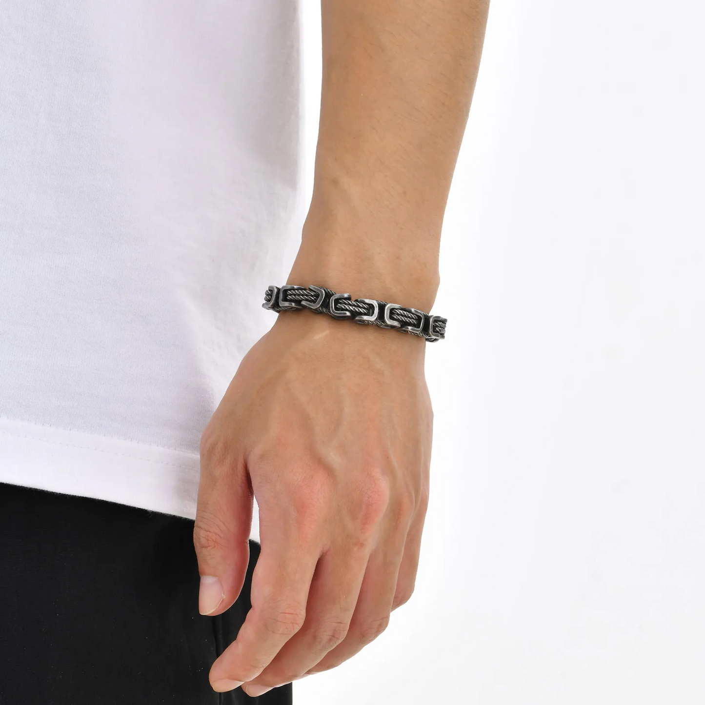 Oxmar | Men’s Woven-Core Stainless Steel Bracelet