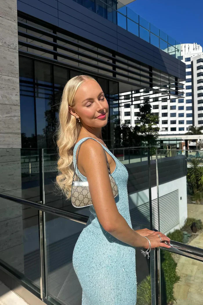 Diana | Women’s Sleeveless Maxi Dress with Shimmering Details