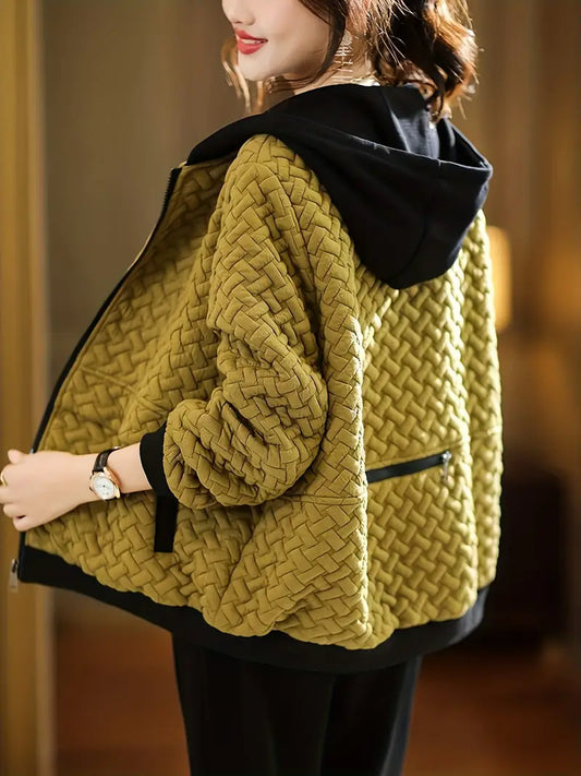 Selvyn | Women’s Basketweave Zip-Up Jacket