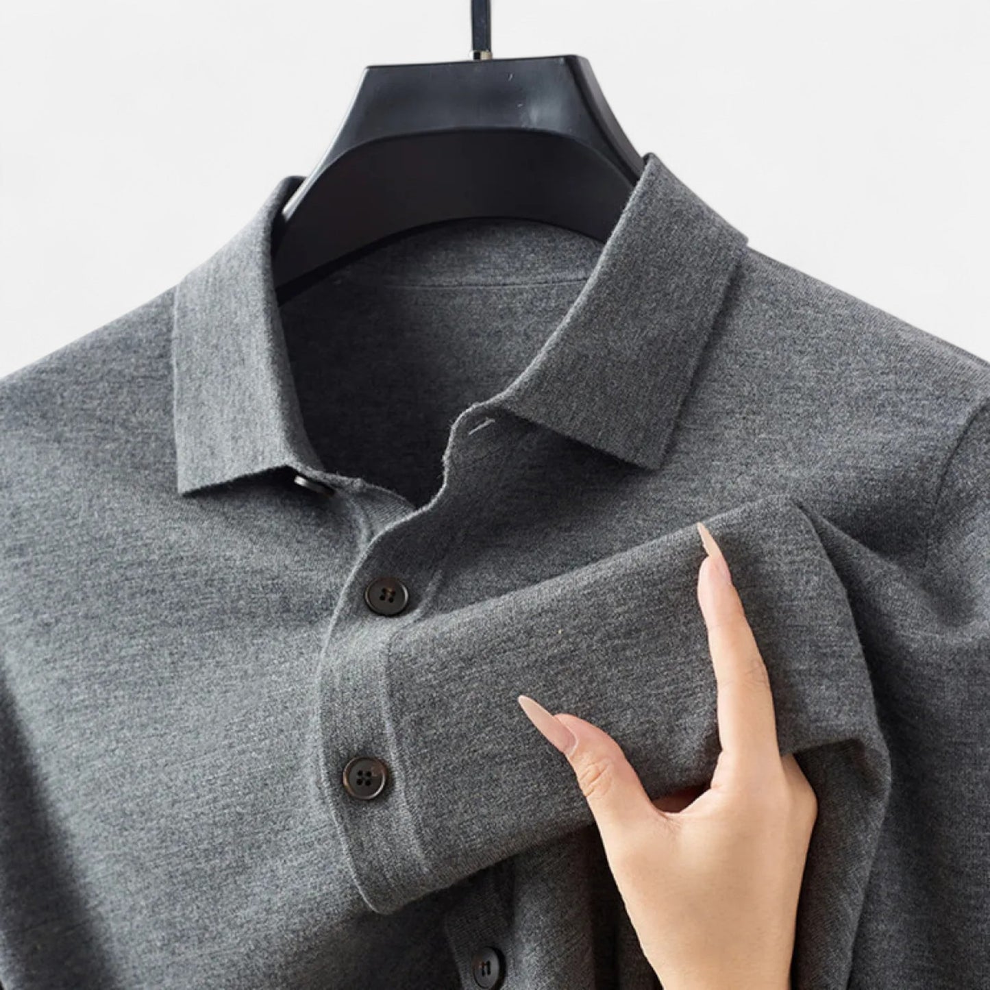 Rheomar | Men’s Fine Worsted Wool Button-Up Sweater