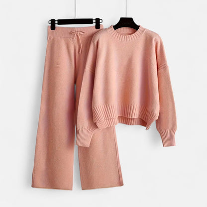 Quaryana | Women’s Knit Set – Sweater & Wide-Leg Elegance