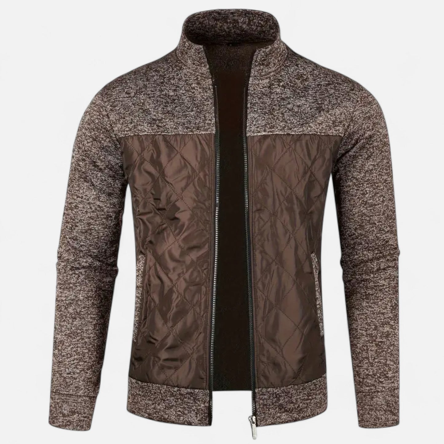 Riverton | Men’s Zip Jacket – Refined Knit Autumn Elegance