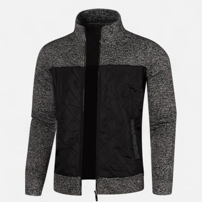 Riverton | Men’s Zip Jacket – Refined Knit Autumn Elegance
