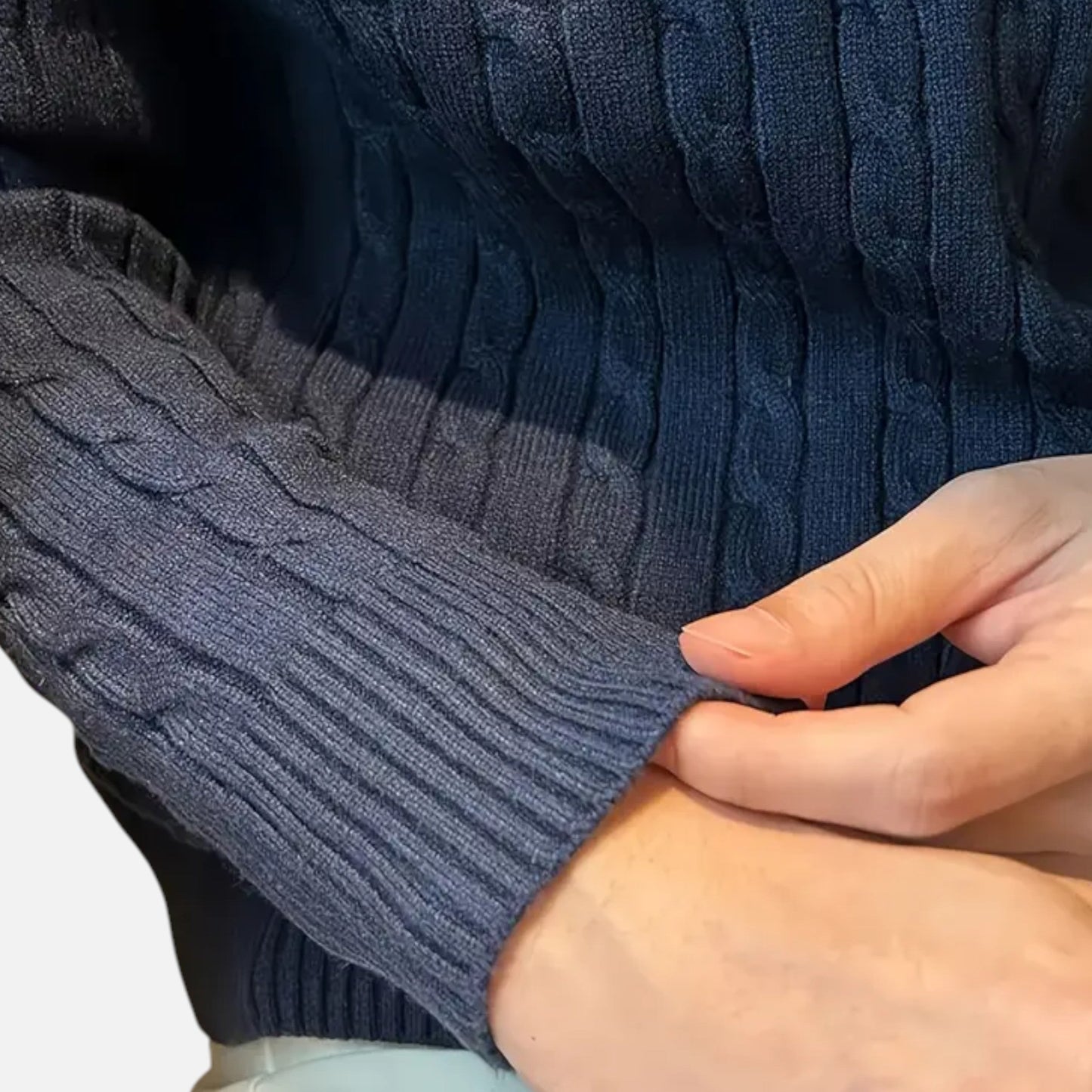 Ruvain | Men’s Cable-Knit Crew Sweater