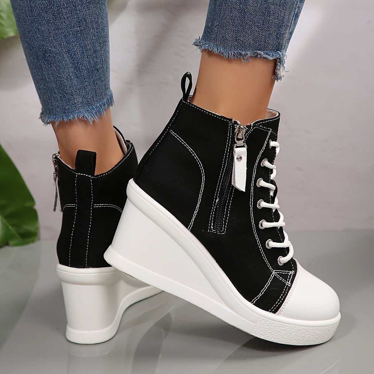 Prysa | Women’s Canvas Wedge Sneakers